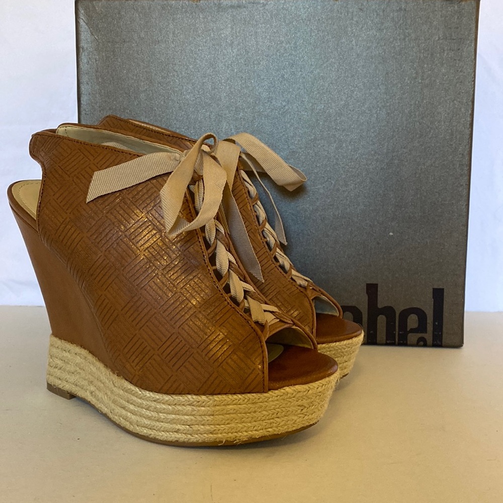 COPY - Luxury Rebel Tan Lace Up Wedges 38.5 EUC